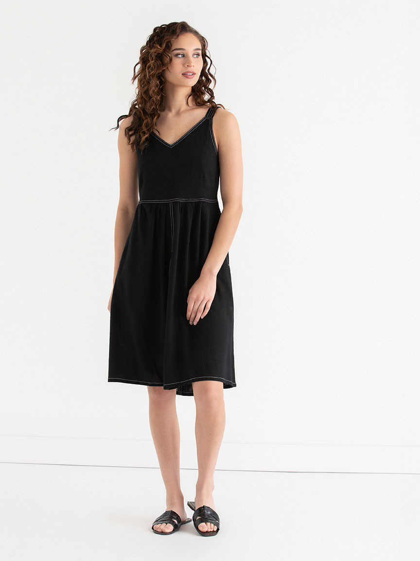 Knee-Length Linen Dress