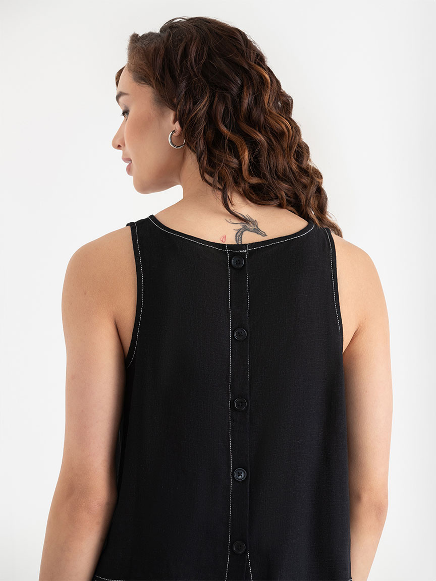 Linen Tank with Back Buttons