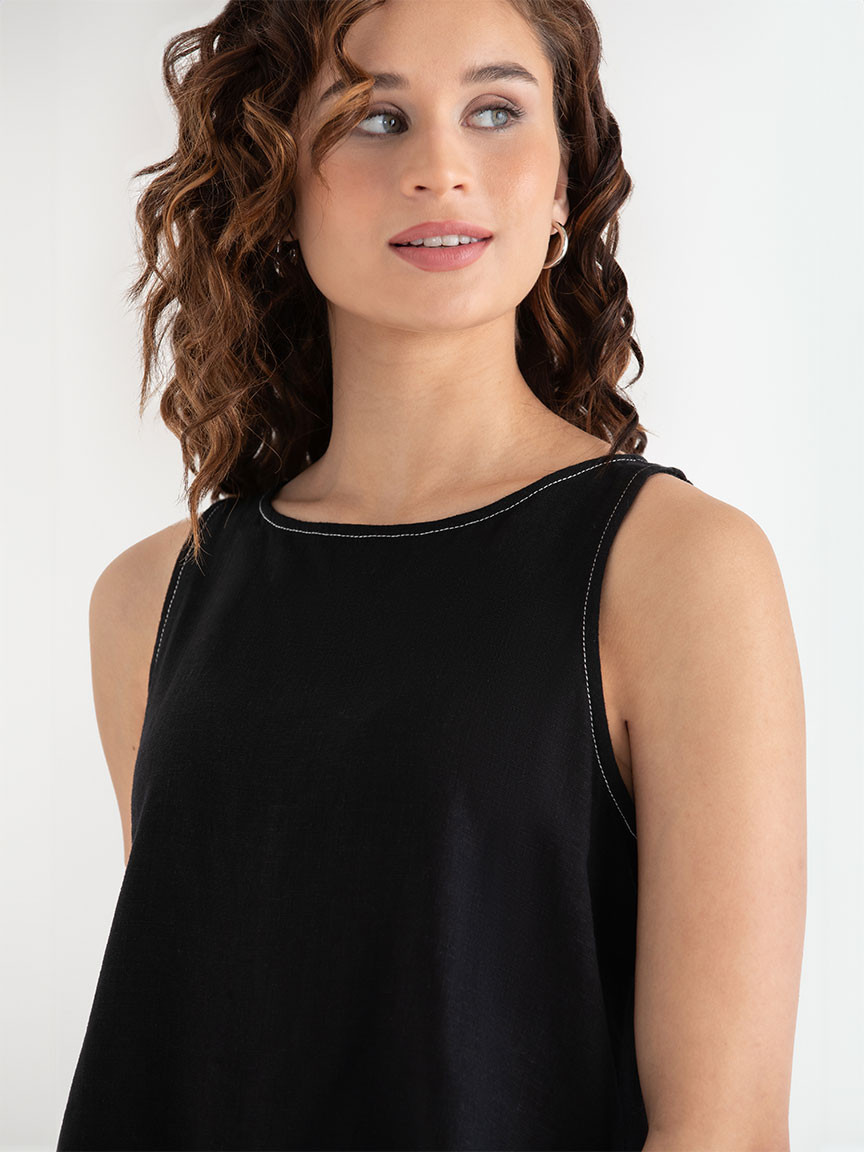 Linen Tank with Back Buttons