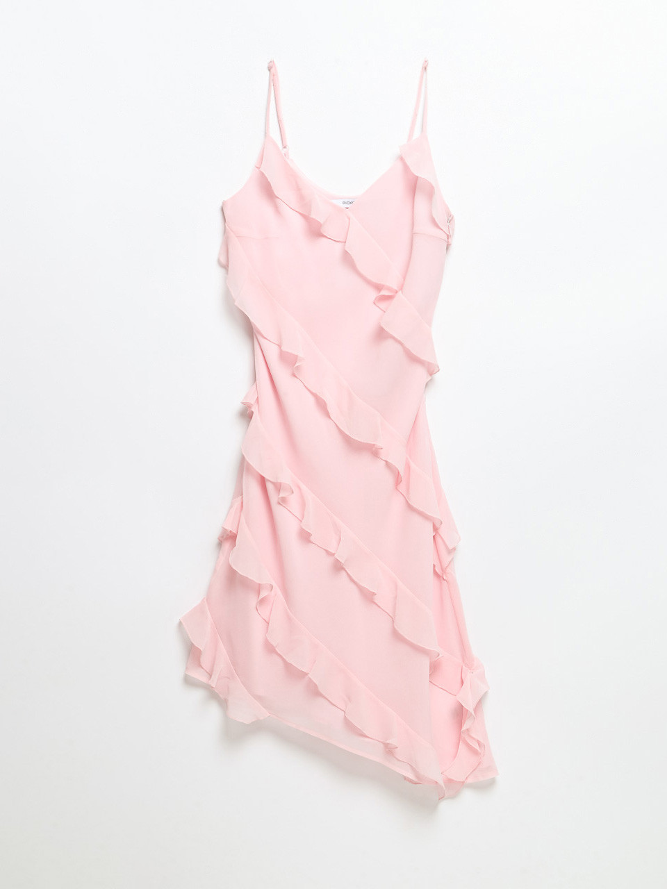 Chiffon Strappy Ruffle Mini Dress