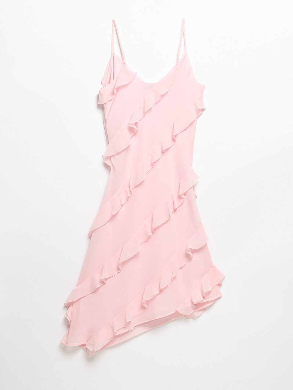 Chiffon Strappy Ruffle Mini Dress