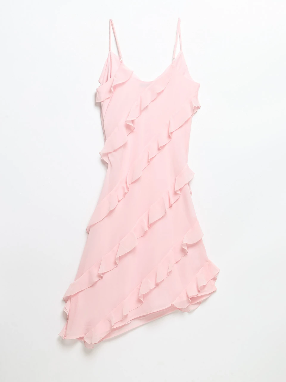 Chiffon Strappy Ruffle Mini Dress