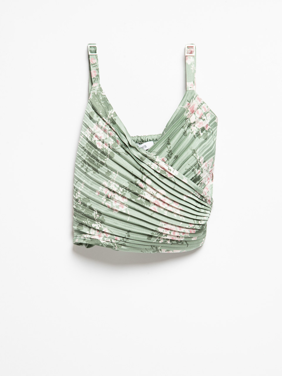 Sleeveless Pleated Satin Tank