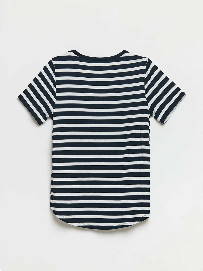 Scoop Neck T-Shirt in Salute Stripe