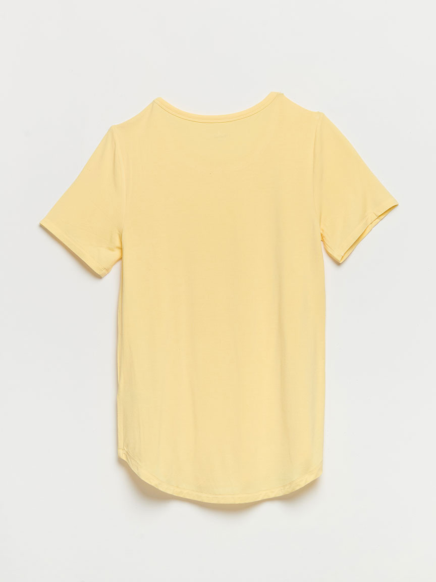 Scoop Neck T-Shirt in Pale Banana