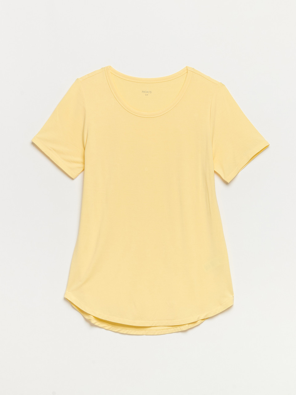 Scoop Neck T-Shirt in Pale Banana