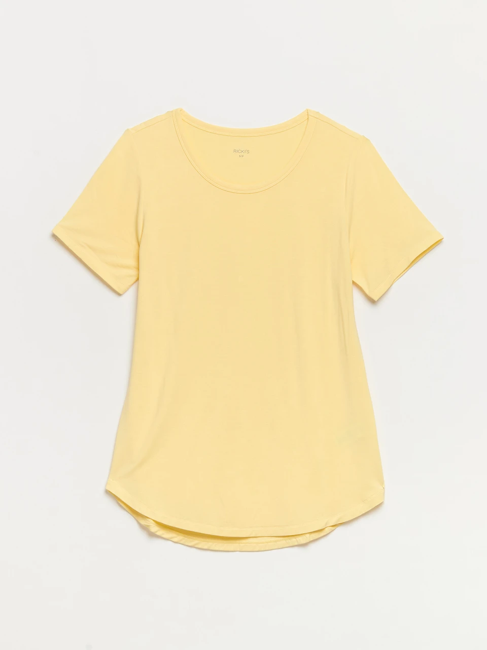 Scoop Neck T-Shirt in Pale Banana