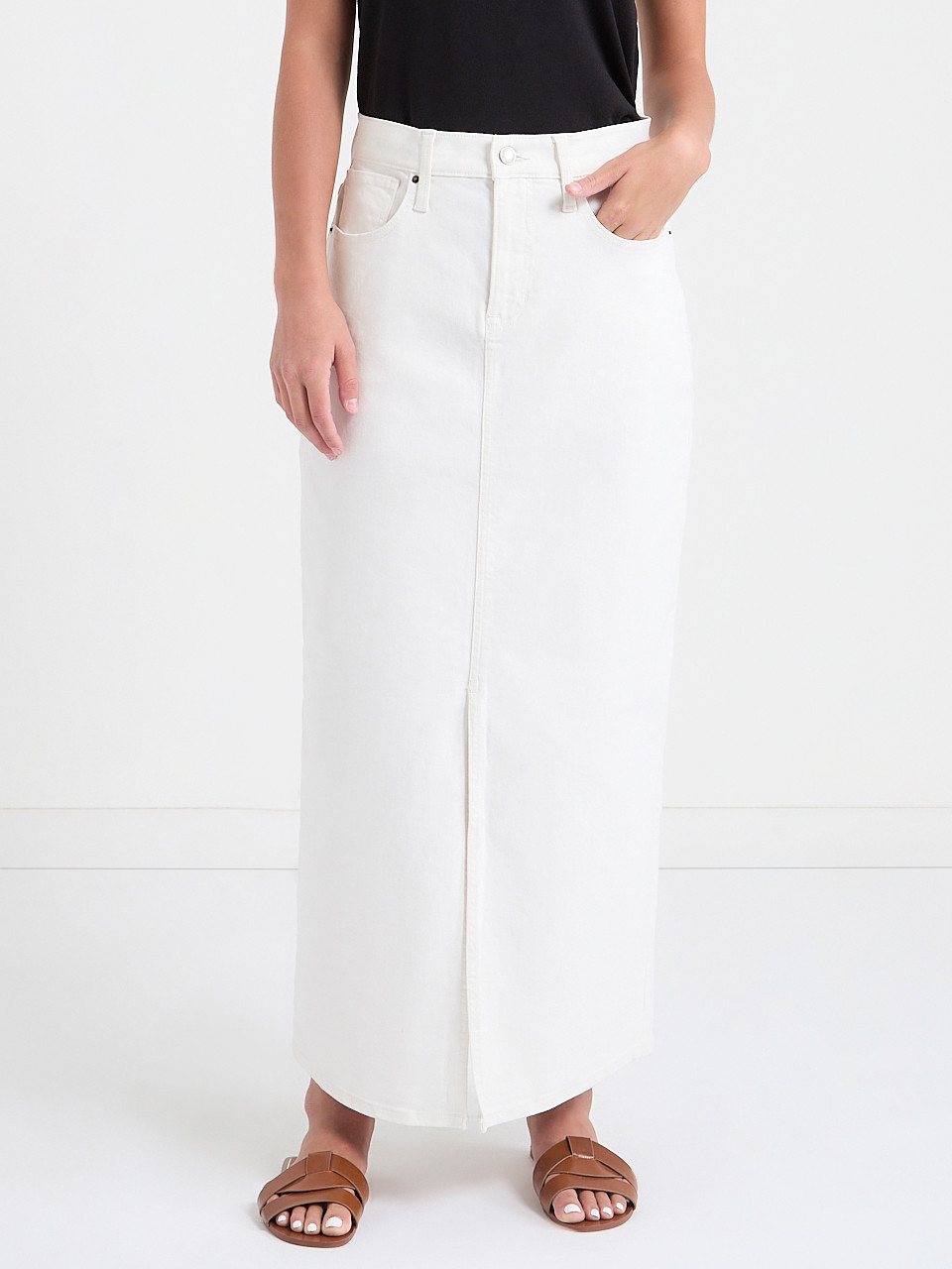 L'Appartement 【3×1/スリーバイワン】白Denim Skirt Denim Maxi Skirt | Ricki's