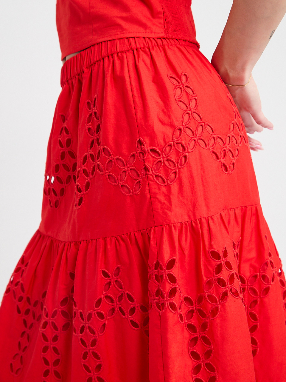 Eyelet Maxi Skirt