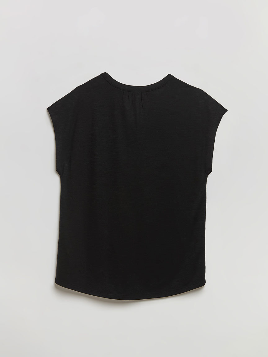 Henley Tee Shirt in Black