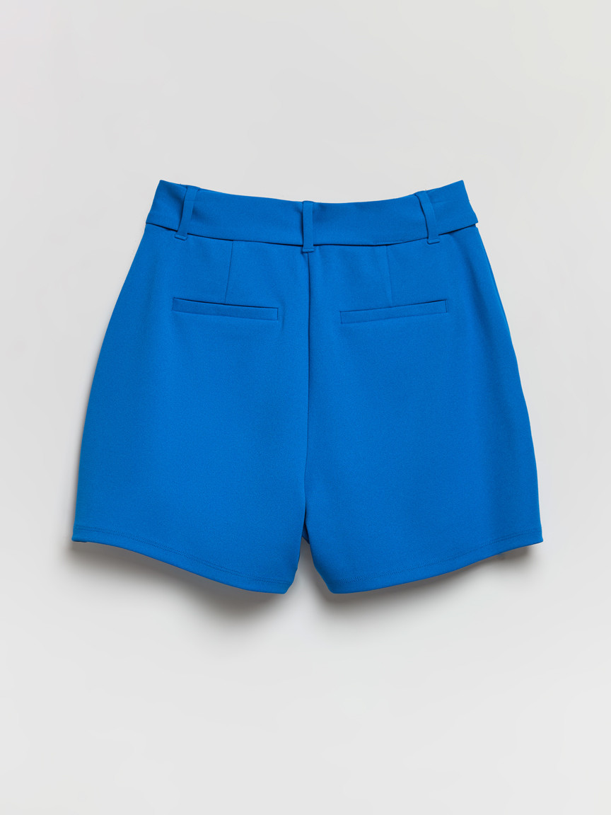Belted Shorts in Scuba Crepe in Directoire Blue