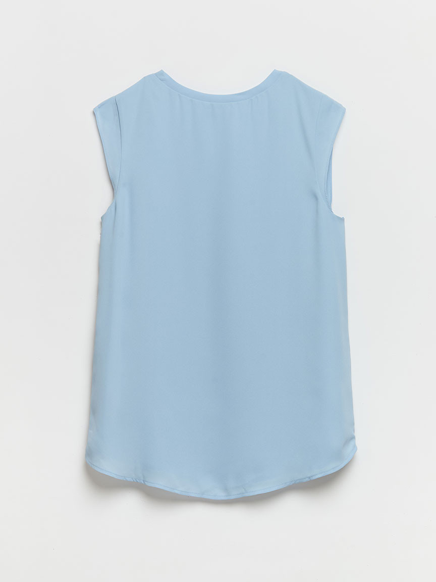 2-Layer Cap Sleeve Blouse in Kentucky Blue