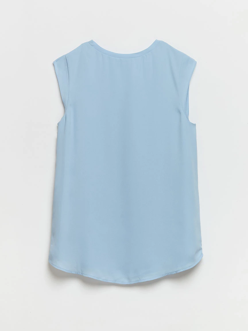 2-Layer Cap Sleeve Blouse in Kentucky Blue