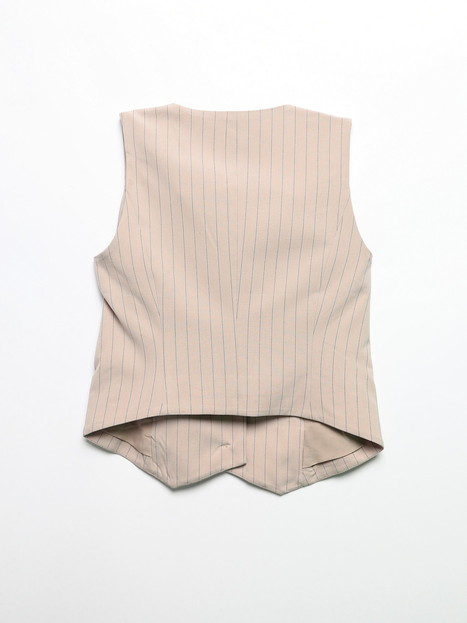 Fitted Oatmeal Striped Vest