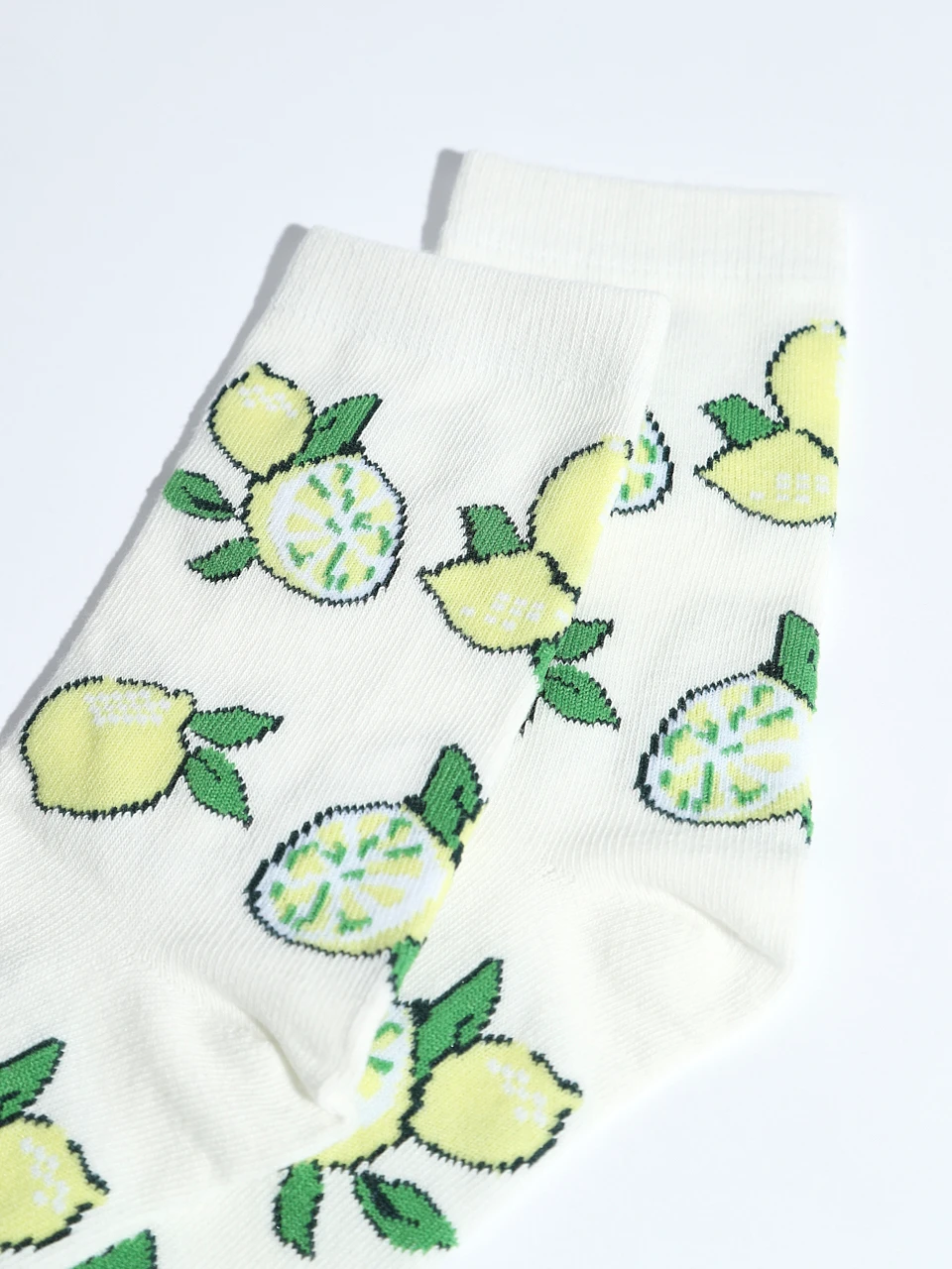 Lemon Pattern Crew Socks
