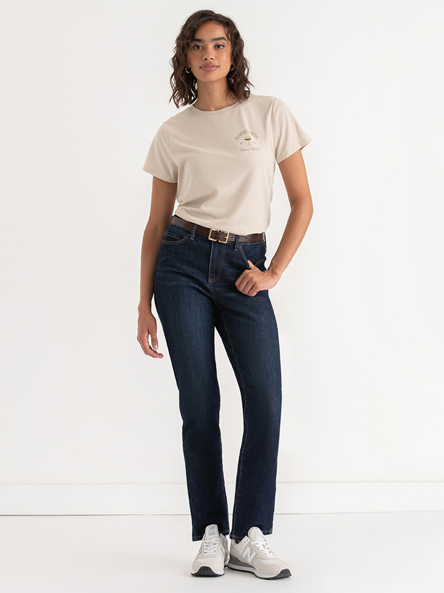 Relaxed Crew Neck Tee Shirt Espresso Screen