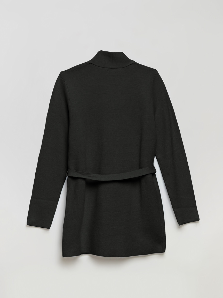 Belted Cardigan in Black Onyx