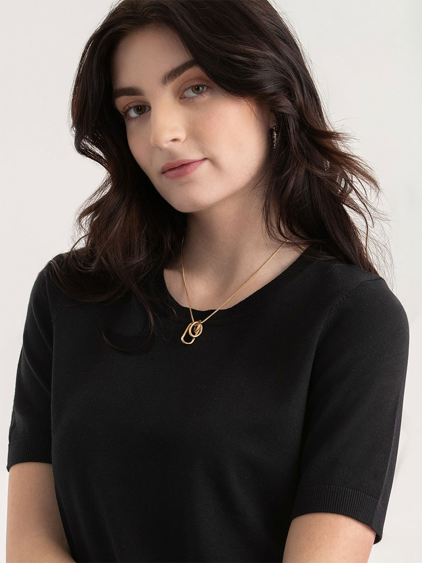 Elbow-Sleeve Sweater Black Onyx