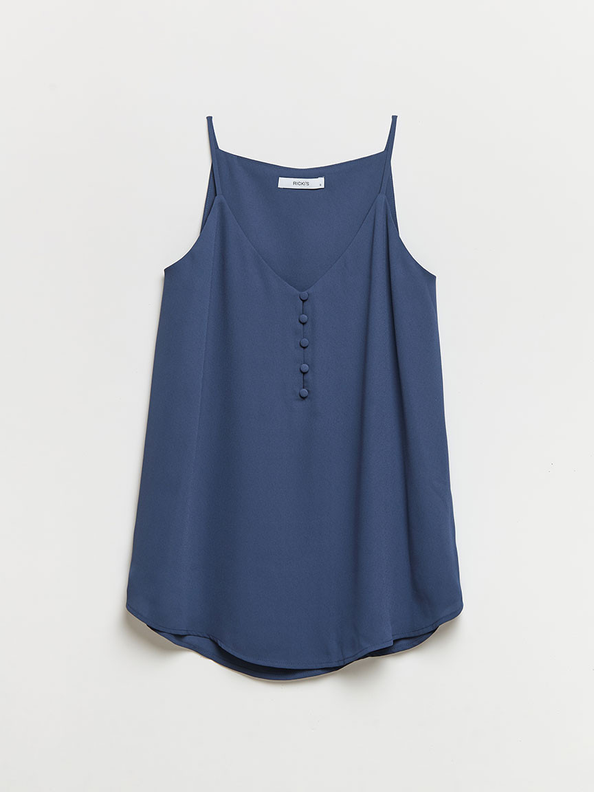 Strappy V-Neck Tank in Crown Blue