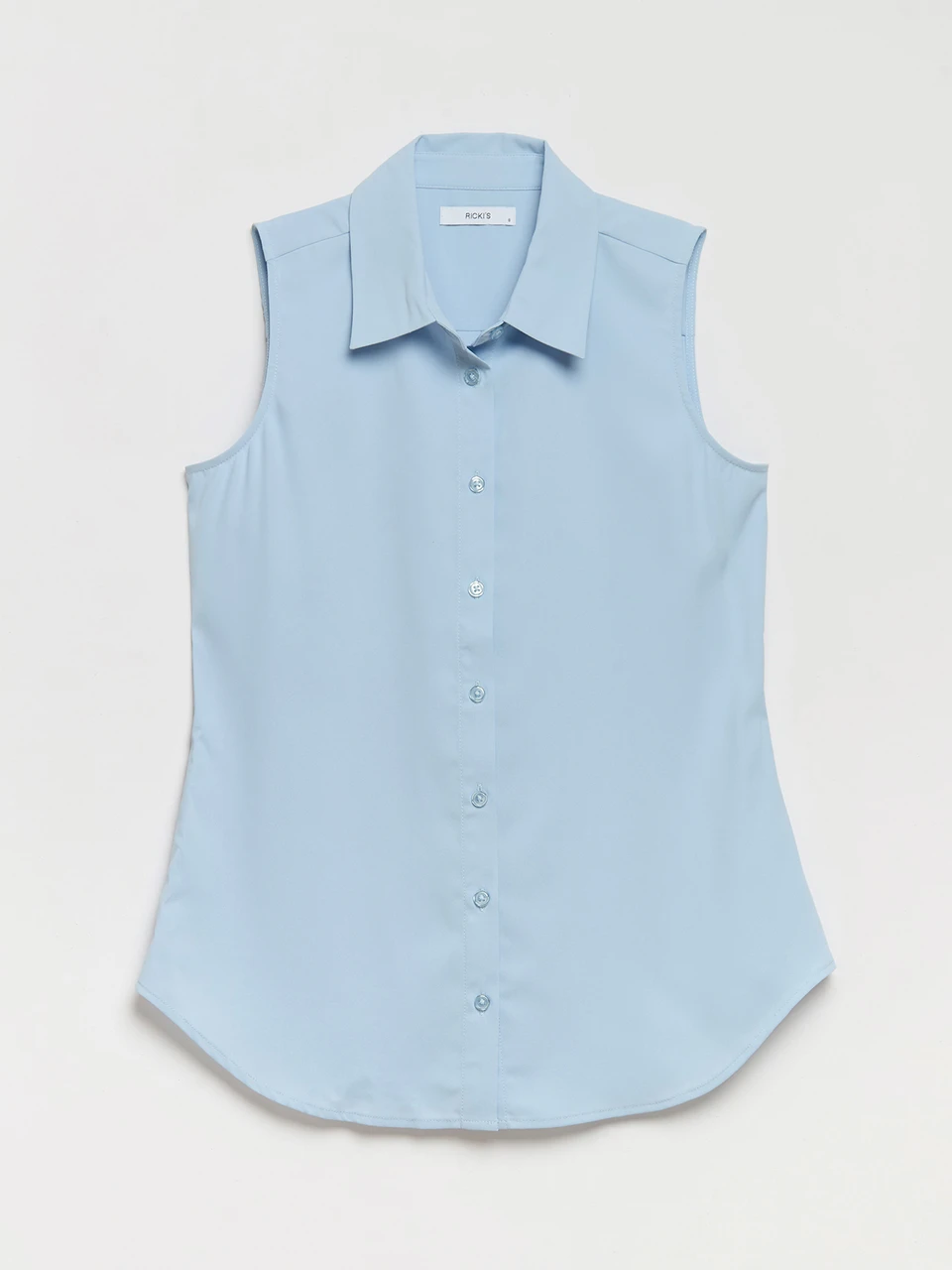 Nicole Sleeveless Collared Shirt in Kentucky Blue