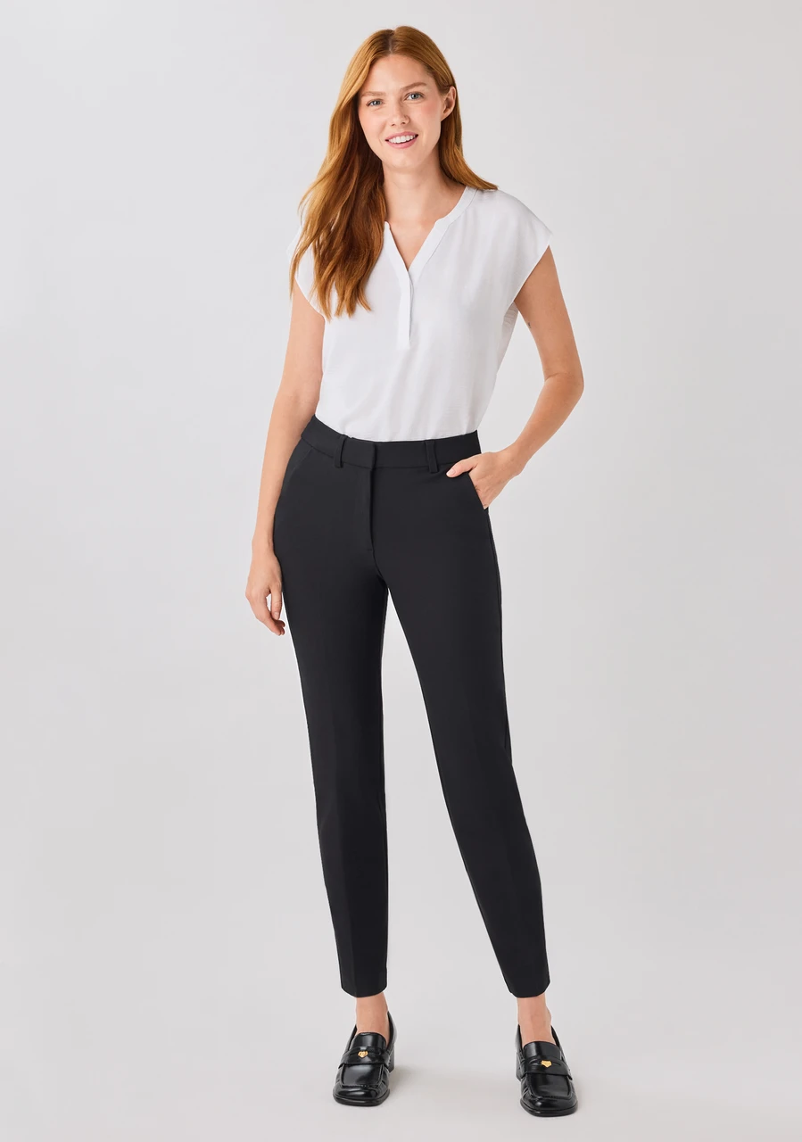 Parker Slim Ankle Pant in Luxe Ponte in Black