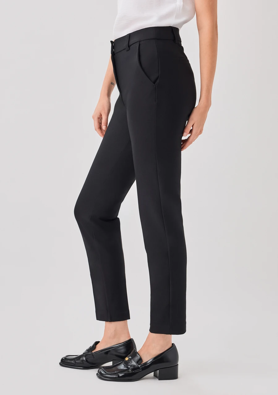 Parker Slim Ankle Pant in Luxe Ponte in Black