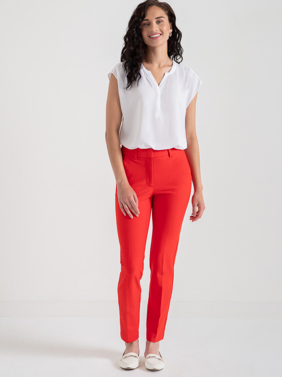 Parker Slim Ankle Pant Luxe Ponte Fiery Red