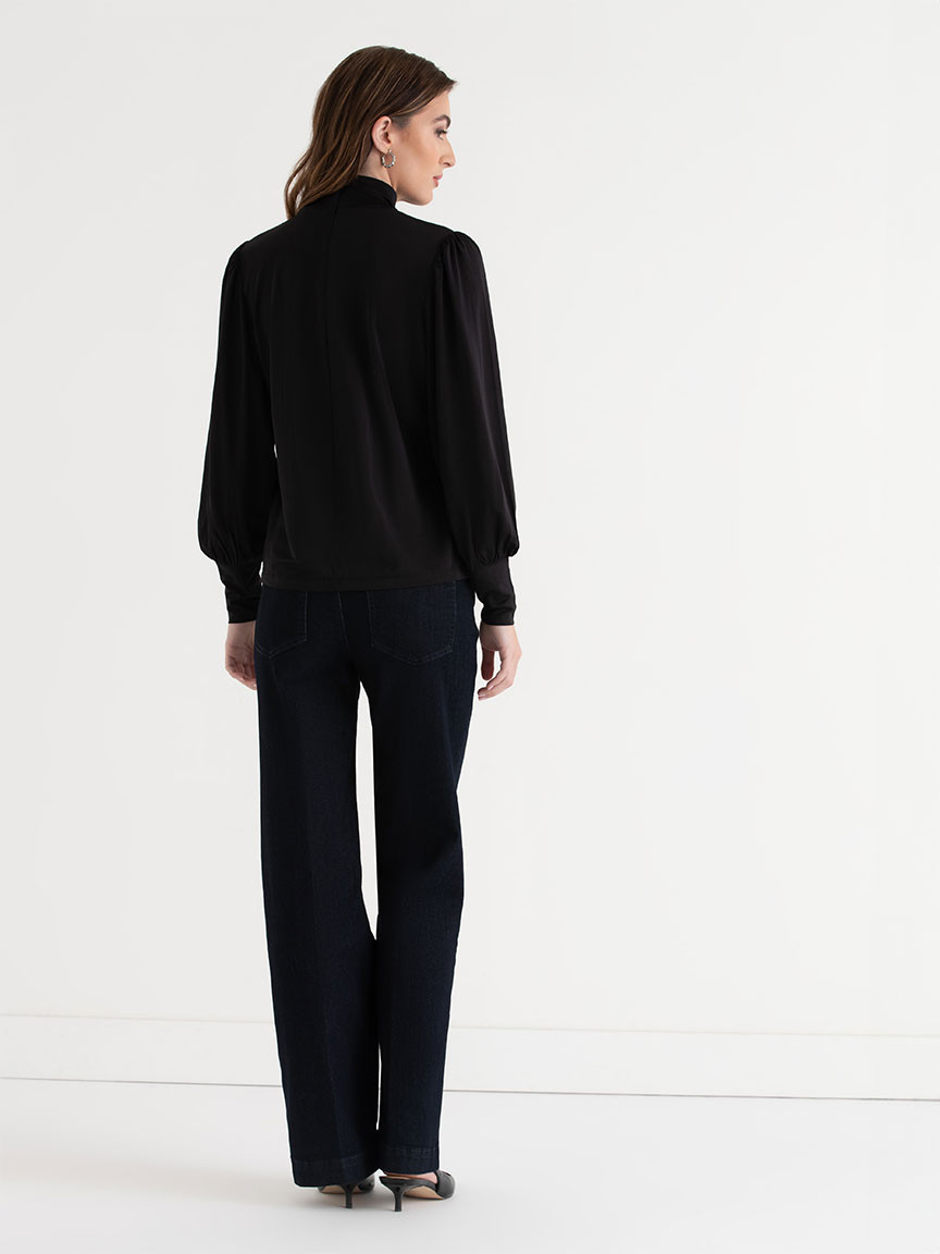 Mock Neck Top in Black