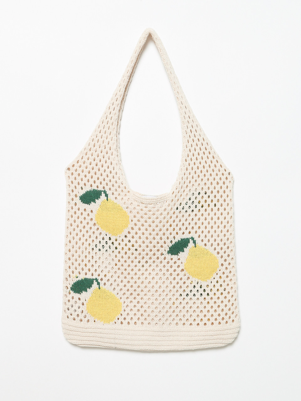 Lemon Patterned Knitted Bag