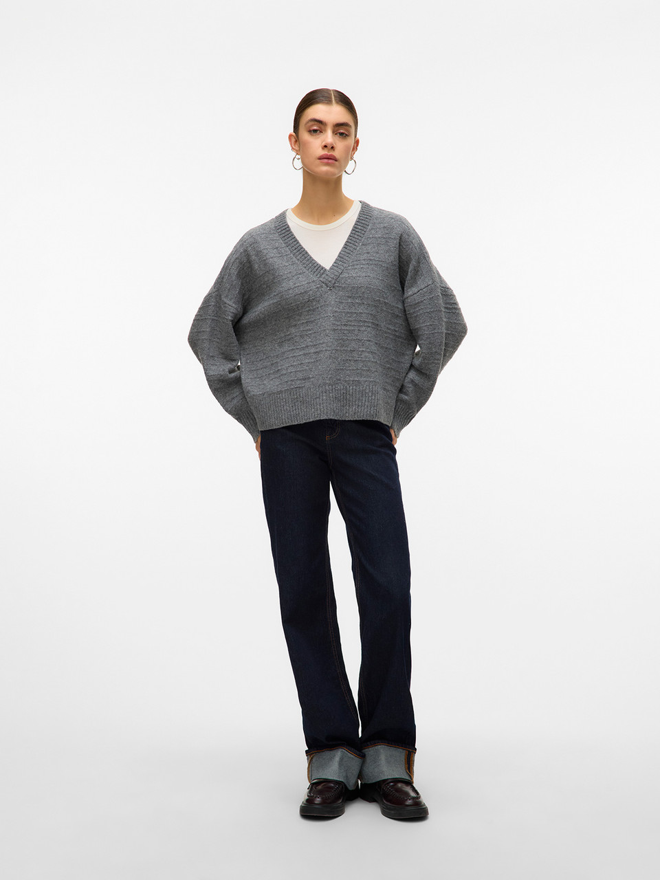 Vero Moda Boom Structured V-Neck Pullover | Ricki's