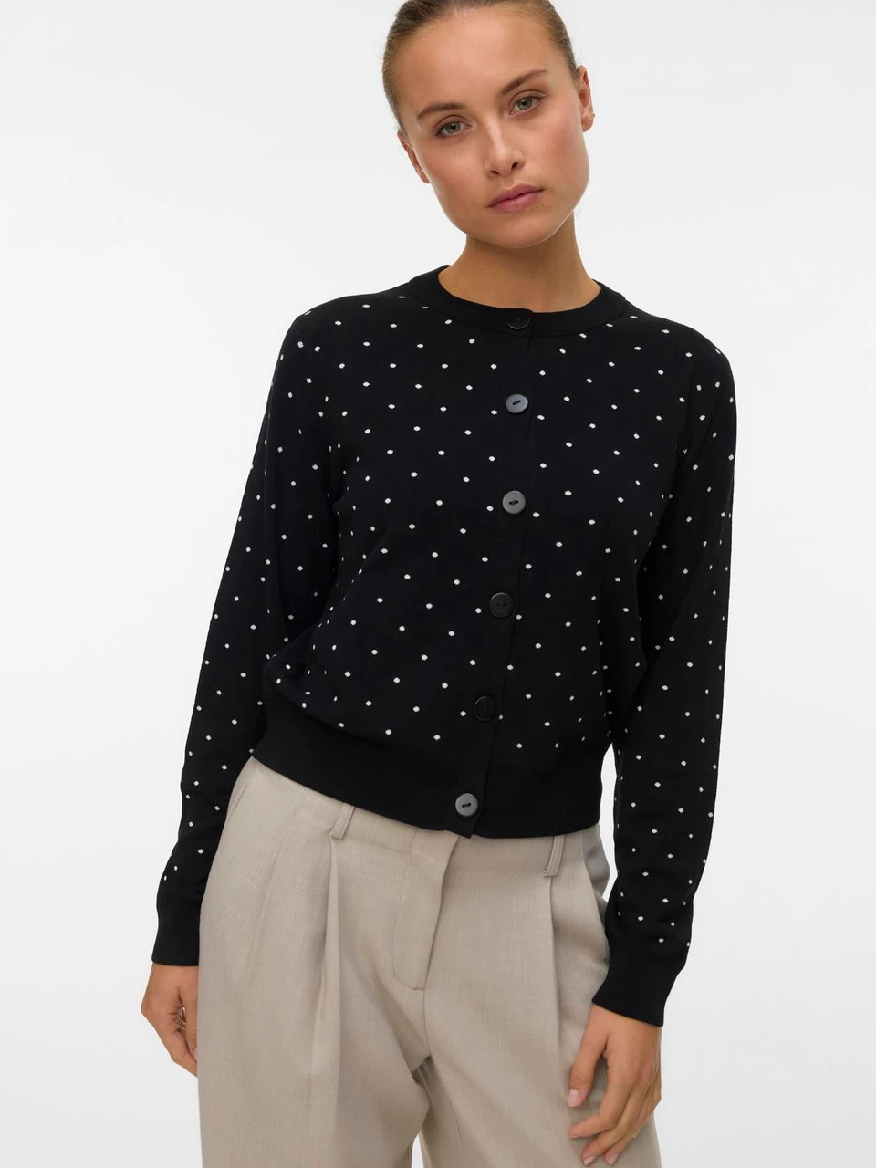 Vero Moda Saba Long Sleeve Polkadot Cardigan
