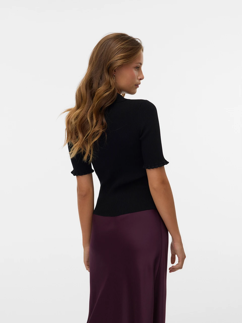 Vero Moda Wonder Polo Pullover with Half Sleeves