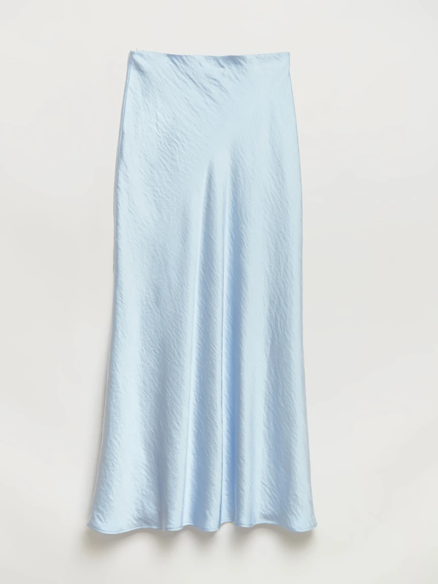 Maxi Satin Skirt in Kentucky Blue