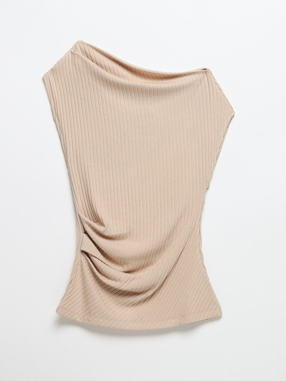 Asymmetric Off Shoulder Top in Doeskin