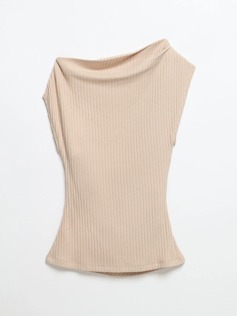 Asymmetric Off Shoulder Top Doeskin