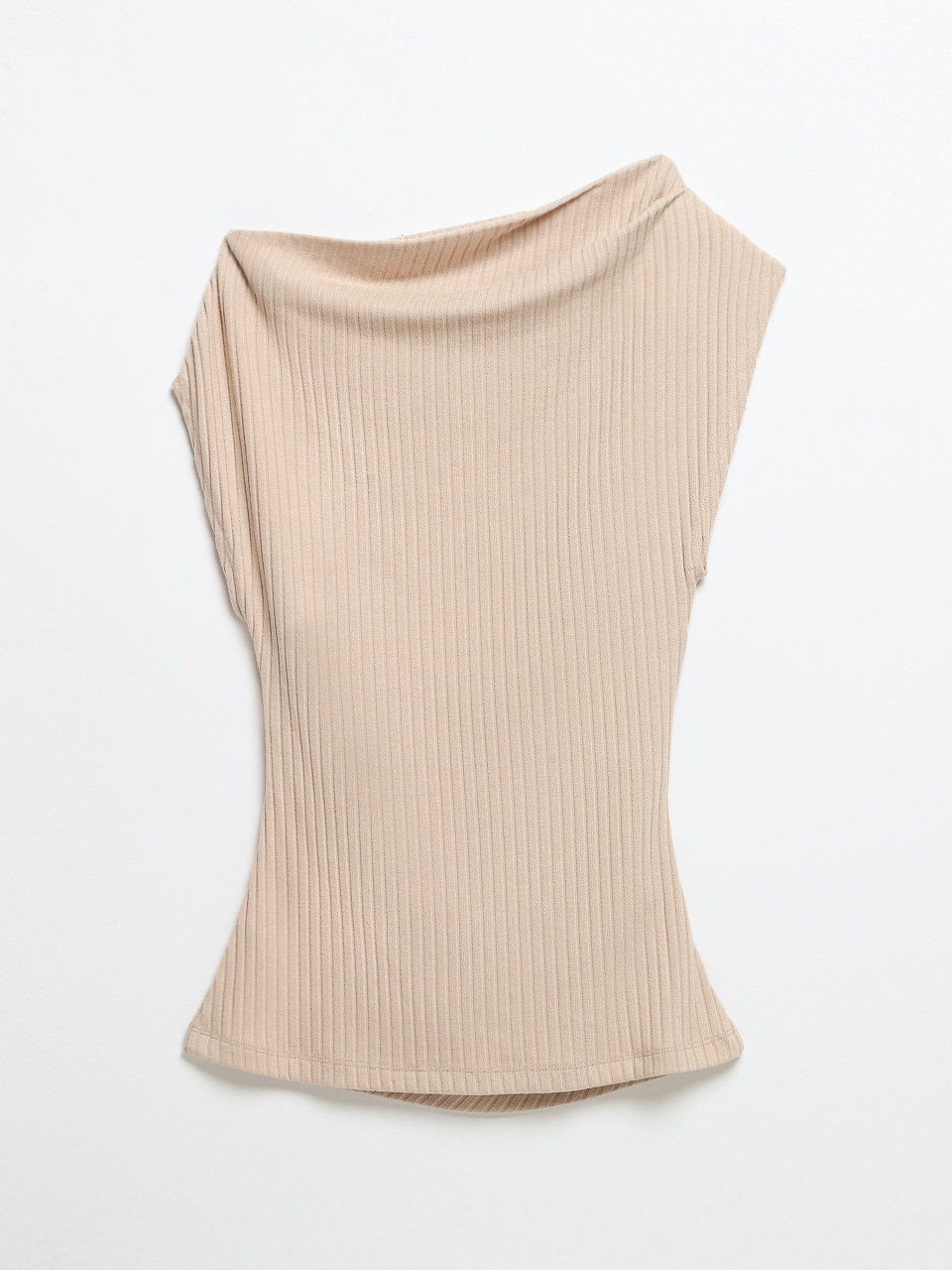 Asymmetric Off Shoulder Top in Doeskin