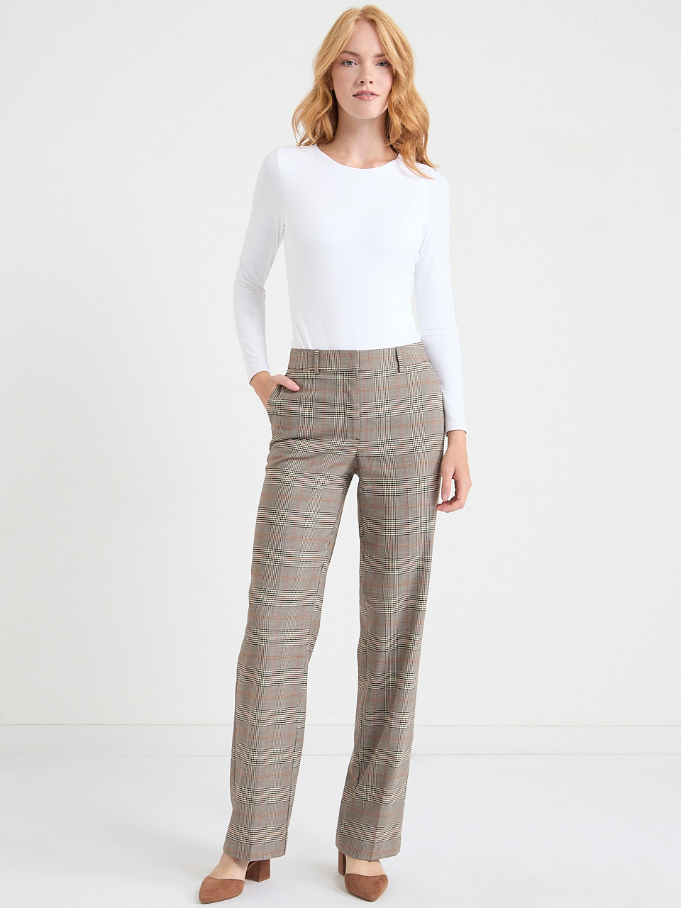 Avery Plaid Straight Pant