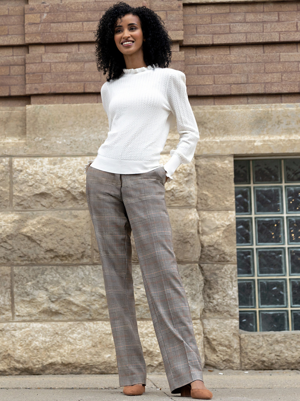 Avery Plaid Straight Pant