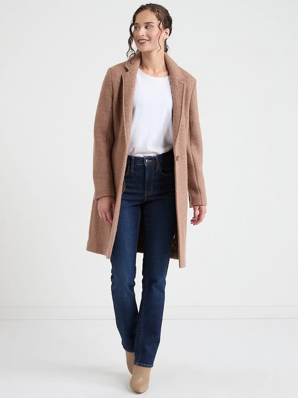 Boiled Wool Long-Line Jacket