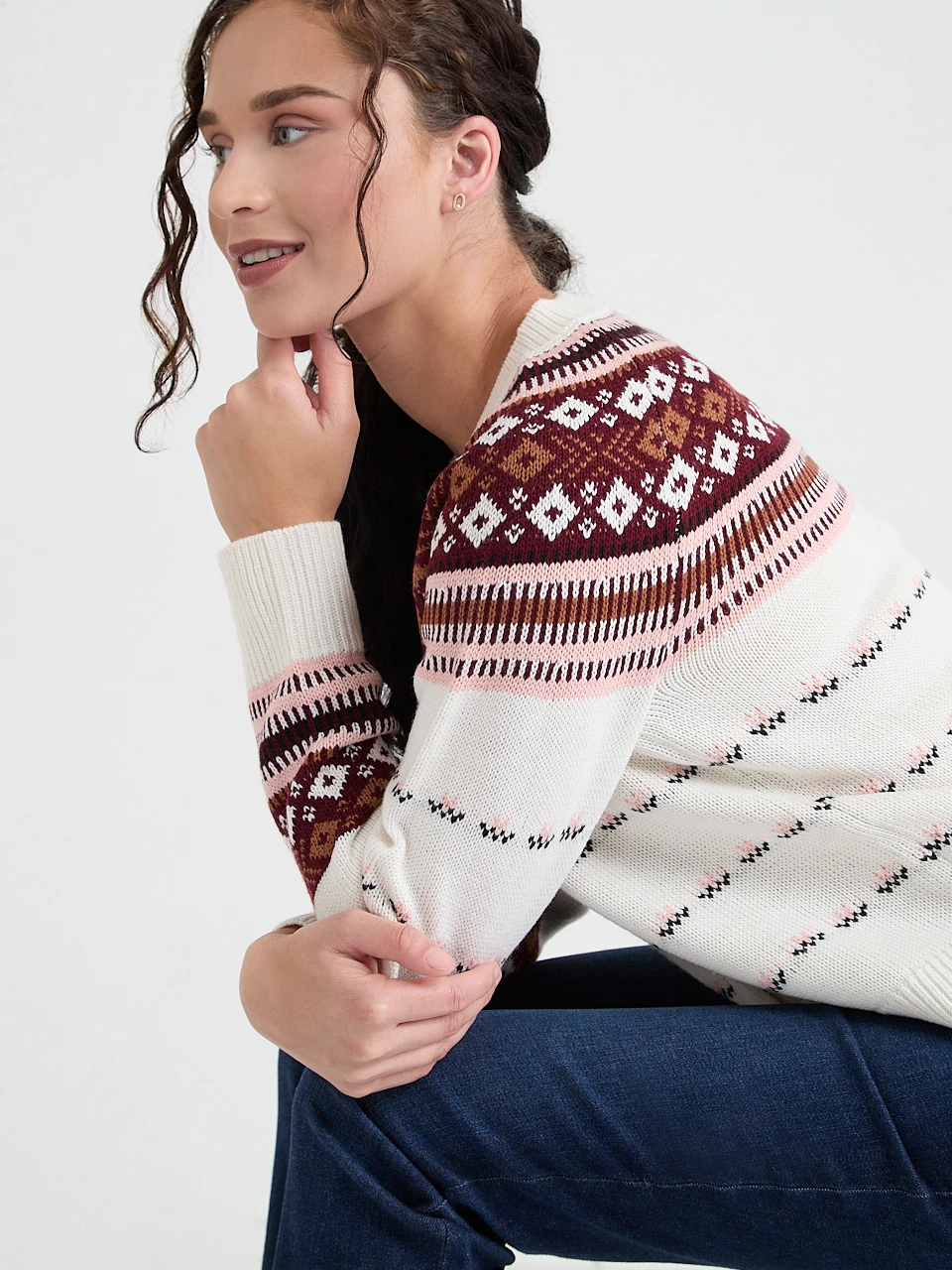 Lightweight Fair Isle Knit Cardigan