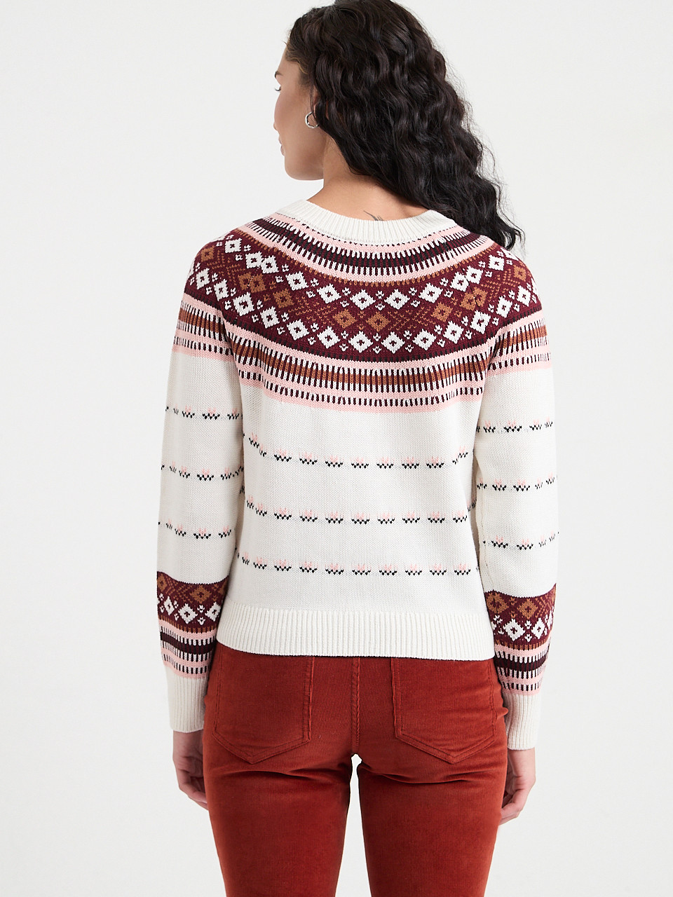 Lightweight Fair Isle Knit Cardigan
