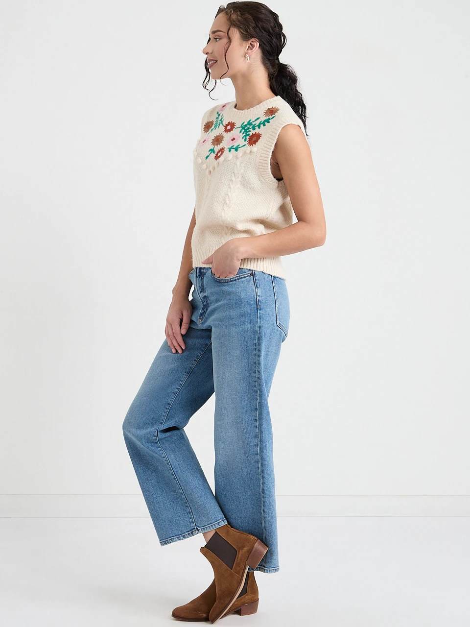 Embroidered Sweater Vest