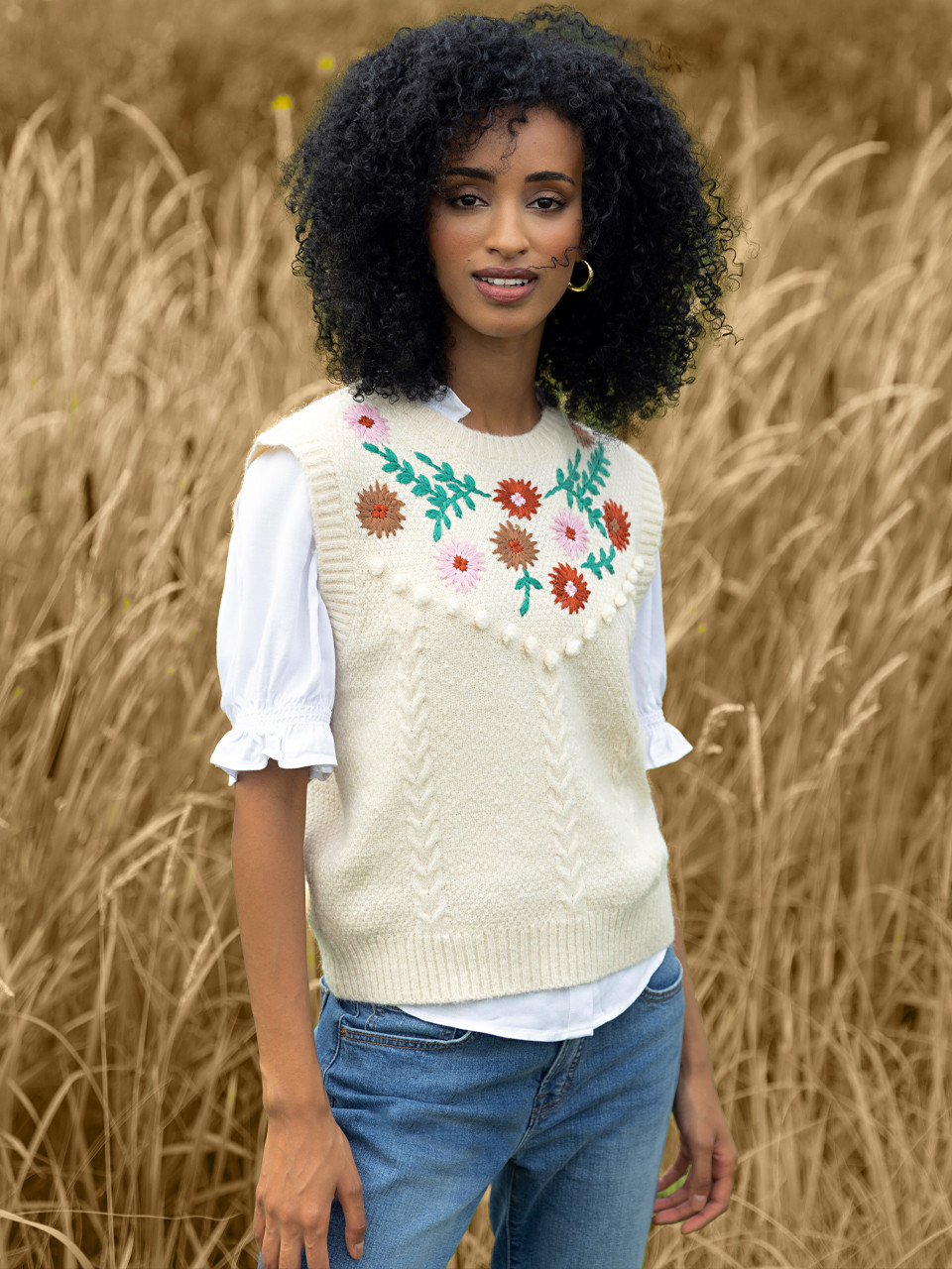 Embroidered Sweater Vest