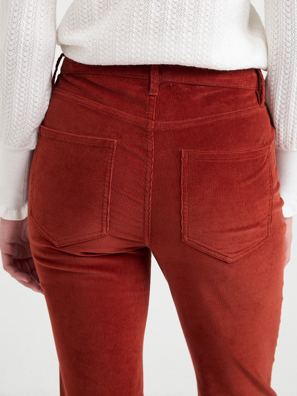 Slim Straight Leg Corduroy Pant Rust