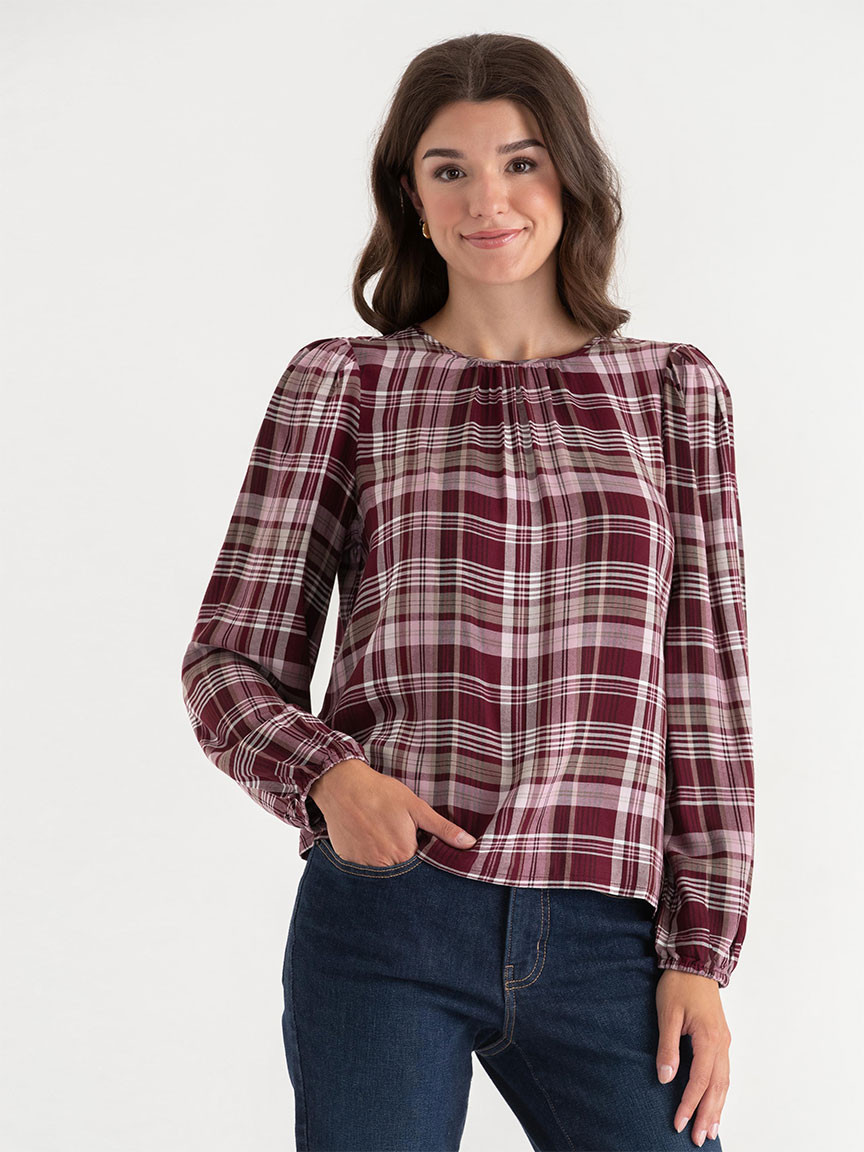 Long Sleeve Patterned Blouse