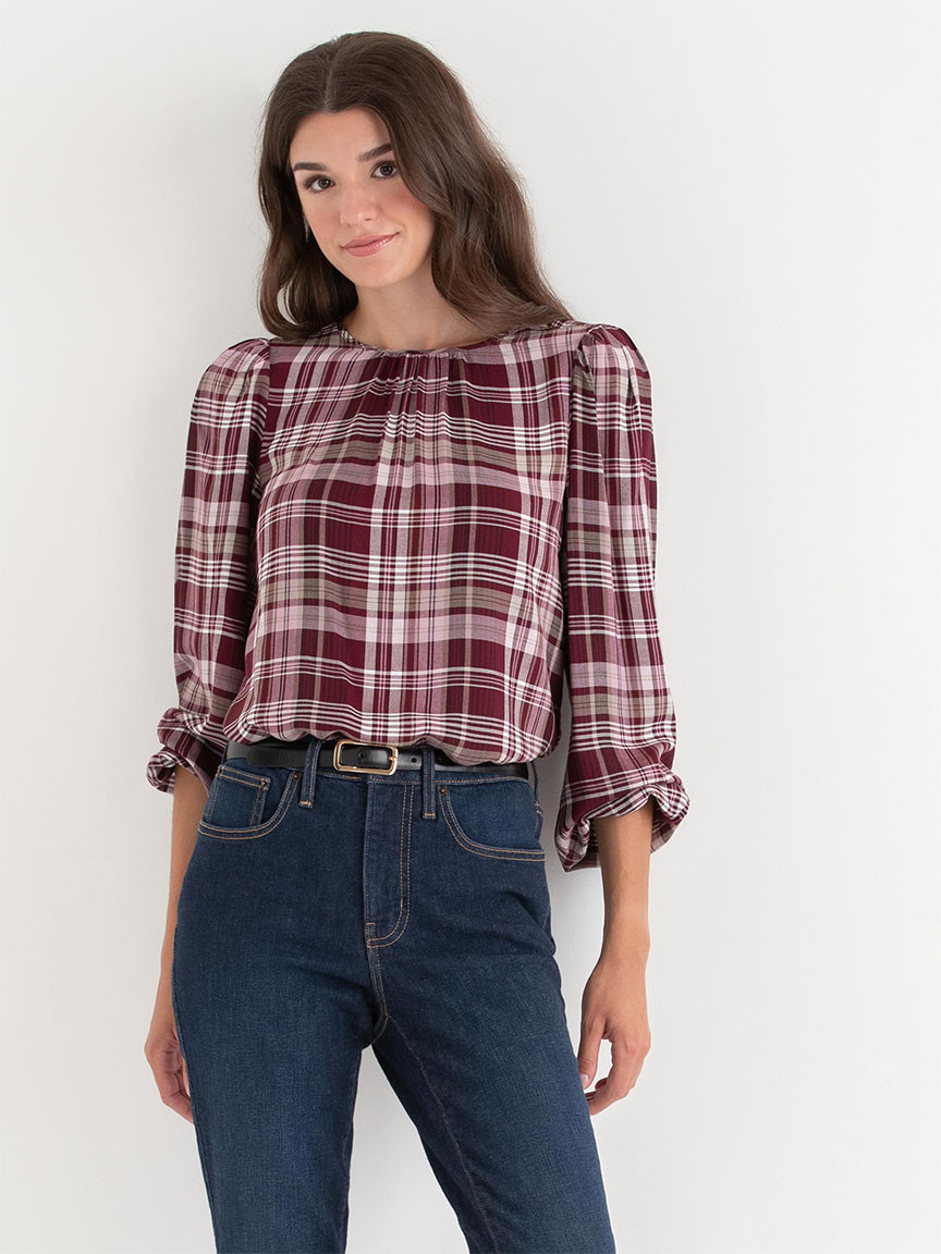 Long Sleeve Patterned Blouse