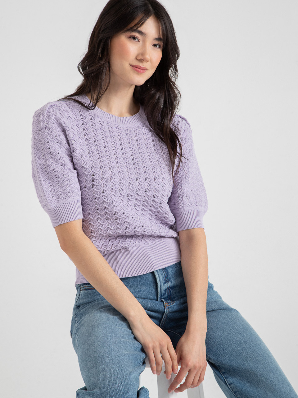 Puff Sleeve Pullover Orchid Petal
