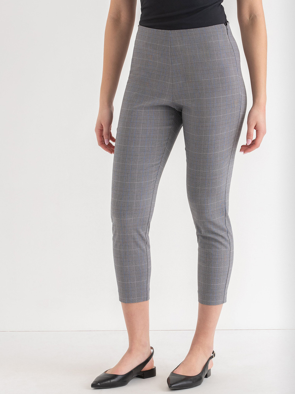 Audrey Skinny Crop Pant Microtwill Oatmeal Stripe