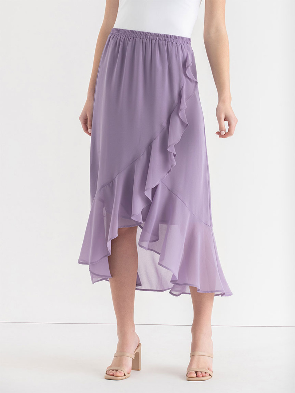 Chiffon Ruffle Midi Skirt | Rickis