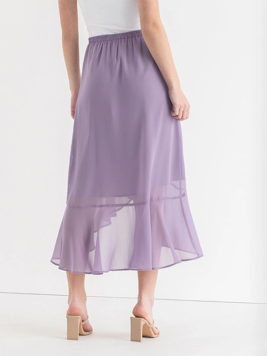 Chiffon Ruffle Midi Skirt